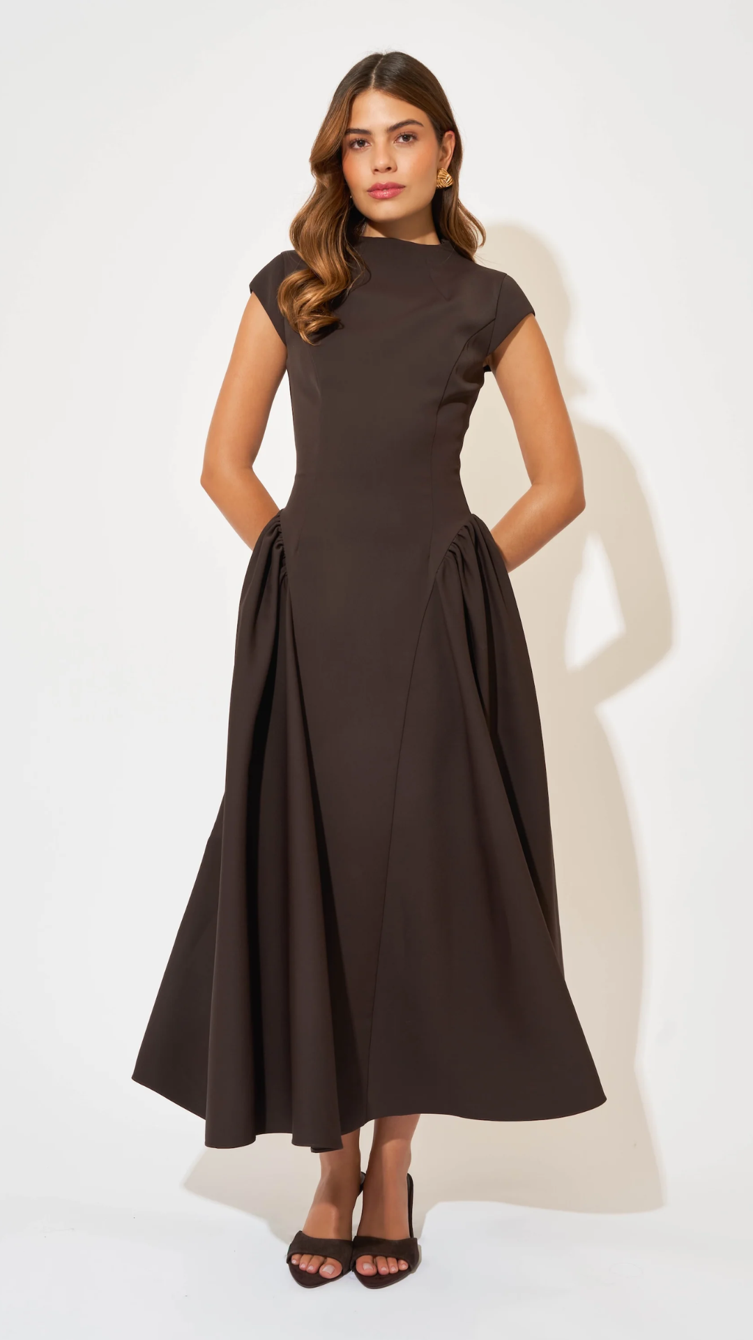 Odd Muse - Cap Sleeve Midi Dress