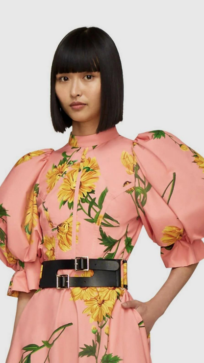 Leo Lin - Marguerite Rose Cotton Midi Dress