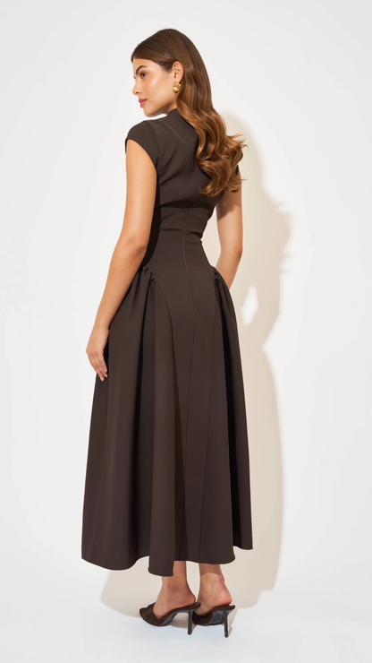 Odd Muse - Cap Sleeve Midi Dress