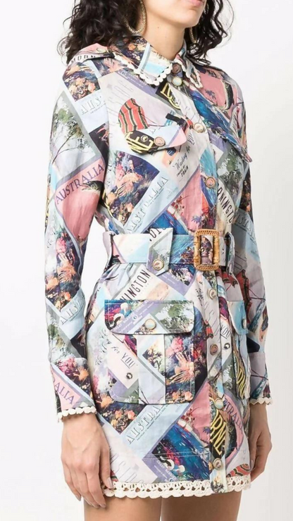 Zimmermann - Postcard Shirt Mini Dress