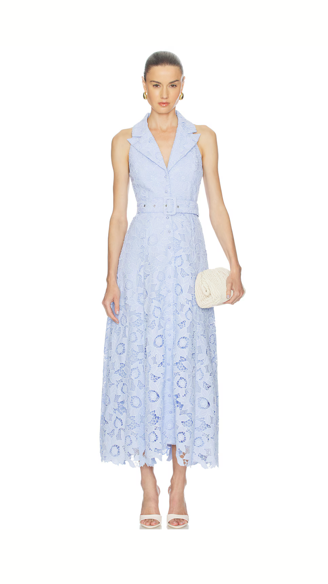 Elliatt - Lacy Collared Maxi Dress