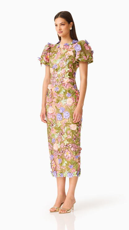 Elliatt - Fiora Puff Sleeve Midi Dress