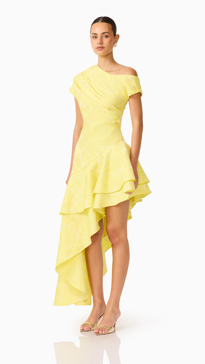 Elliatt- Luella One Shoulder with Ruffle Detailing Gown