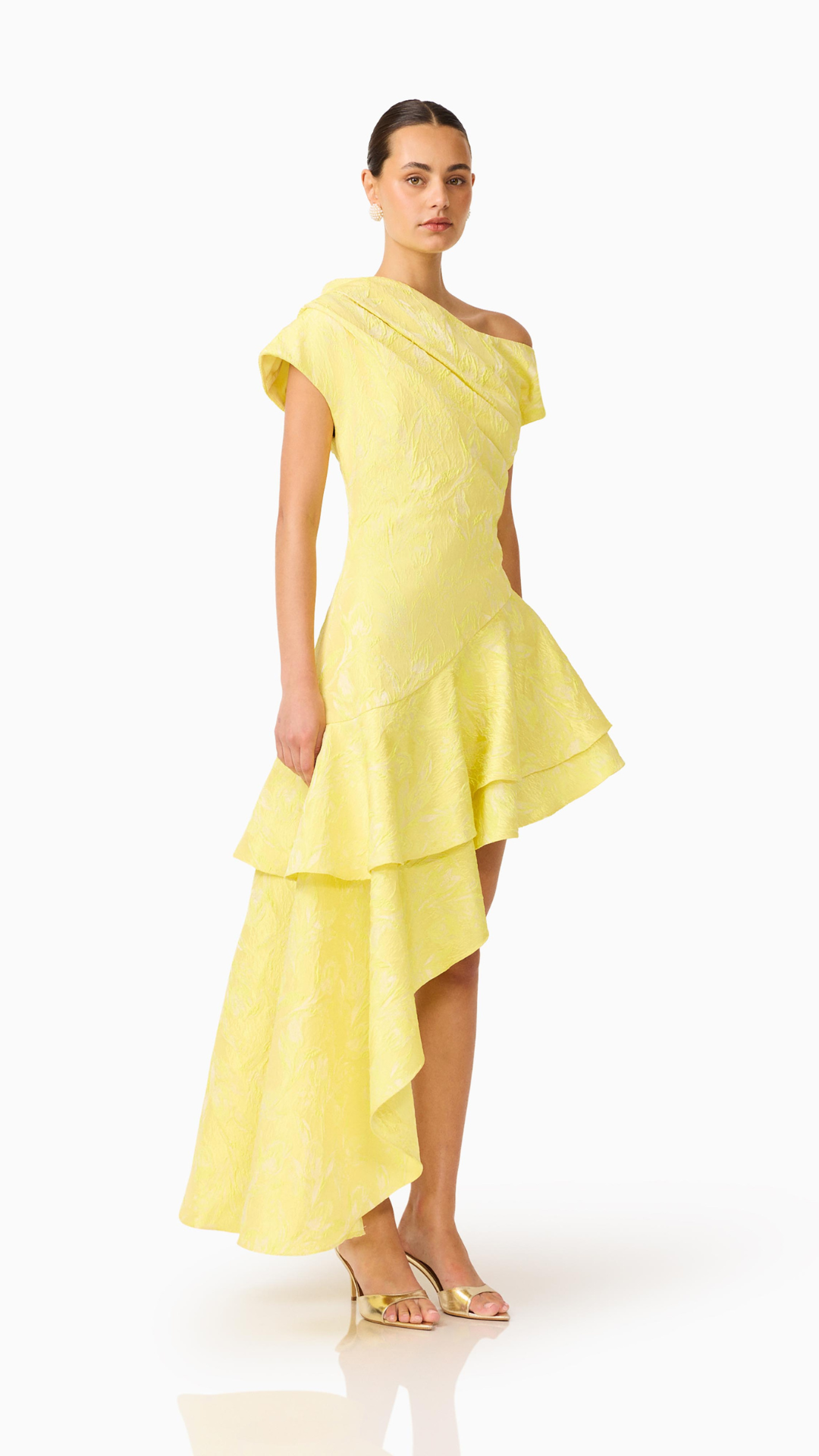 Elliatt- Luella One Shoulder with Ruffle Detailing Gown