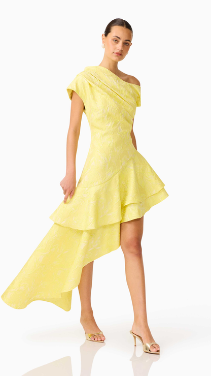 Elliatt- Luella One Shoulder with Ruffle Detailing Gown