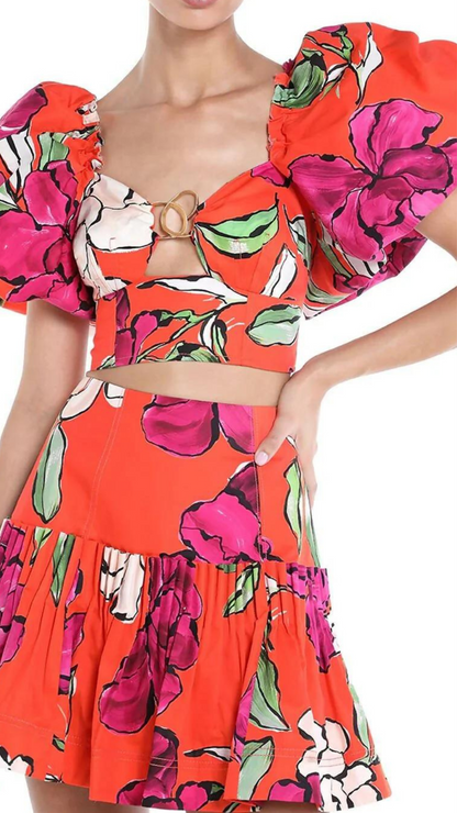Aje - Marcel Puff Sleeve Bodice & Niki Pleated Mini Skirt