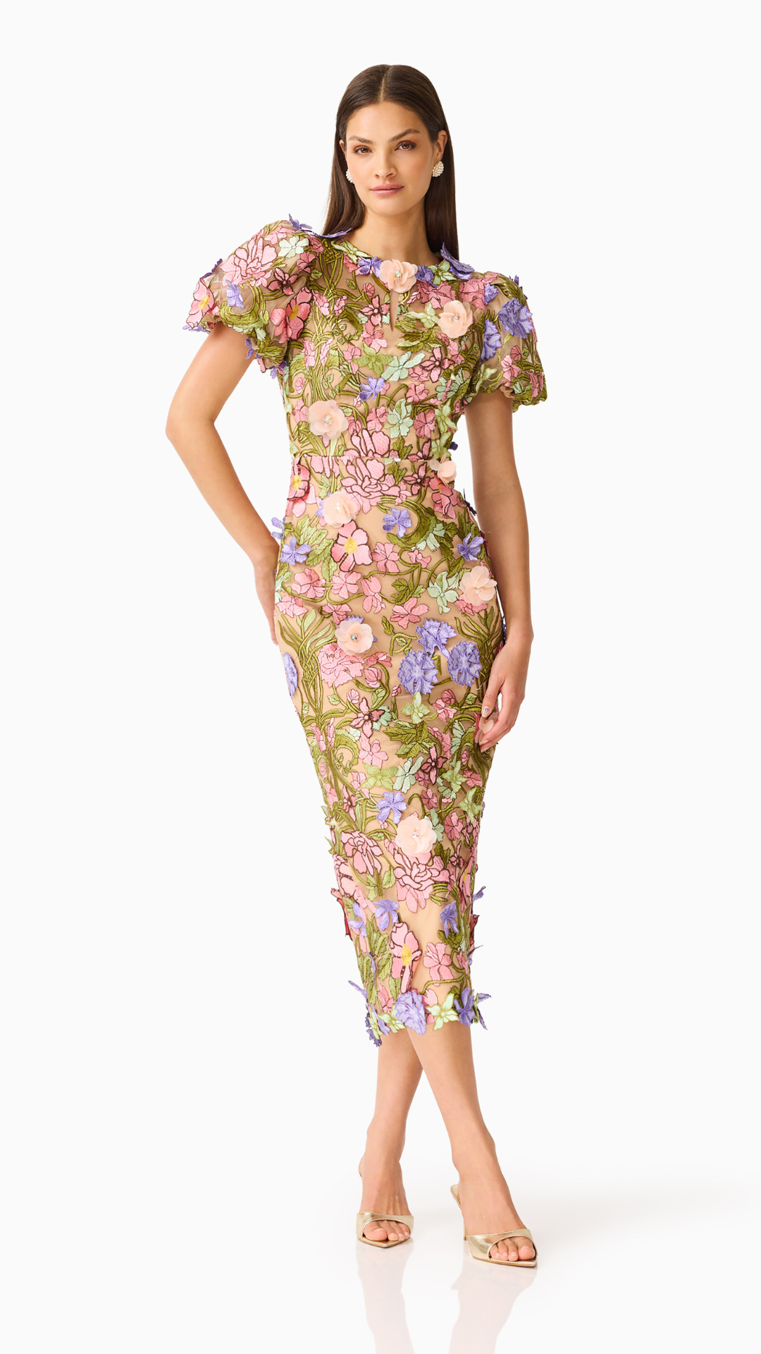 Elliatt - Fiora Puff Sleeve Midi Dress