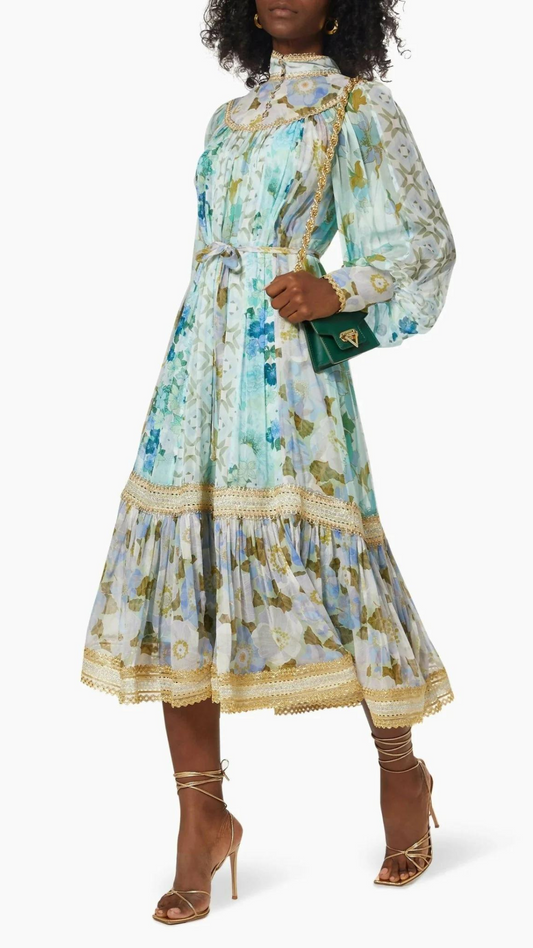 Zimmermann - Rhythm Trimmed Billow Midi Dress
