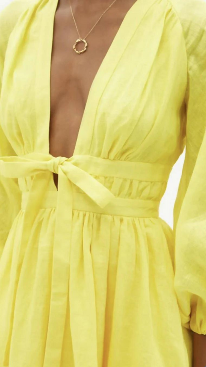 Zimmermann - Shelly Plunge Bow Mini Dress