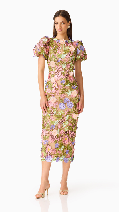 Elliatt - Fiora Puff Sleeve Midi Dress