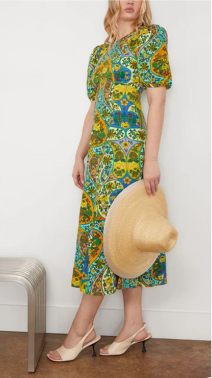 Alemais - Sofie Puff Sleeve Midi
