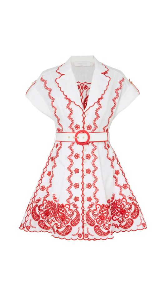 Zimmermann - Lucky Embroidered Mini Dress